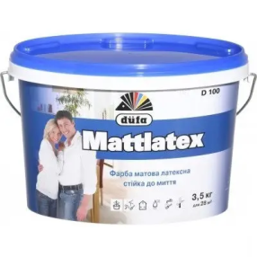 Фарба інтер'єрна DUFA латексна матова Megalatex D100 (стійка до мийки)3.5кг