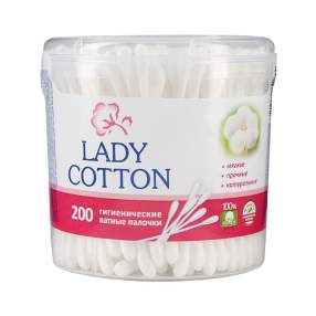 Палички ватні в банці 200шт Lady Cotton