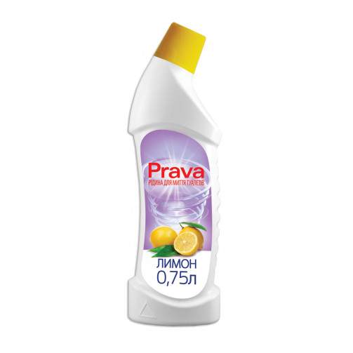 Рідина для миття туалетів Prava (лимон), 0,75л Prava | 96-230